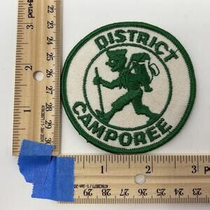 Vintage Boy Scouts District Camporee Embroidered Patch BSA Collectible Badge